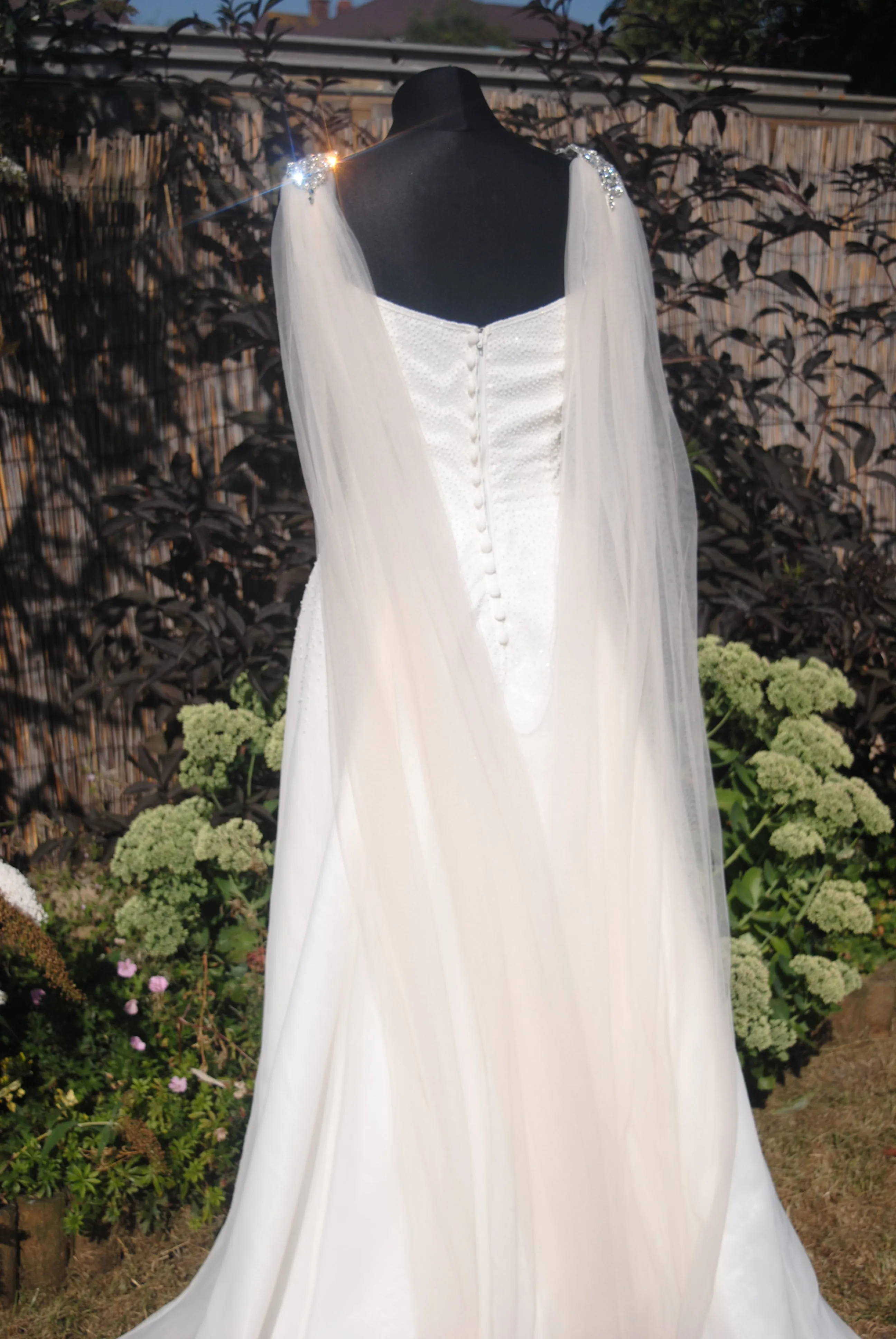 Wedding Cape with Crystal Appliqués