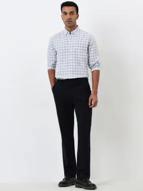 WES Casuals Navy Relaxed-Fit Mid-Rise Cotton-Blend Chinos