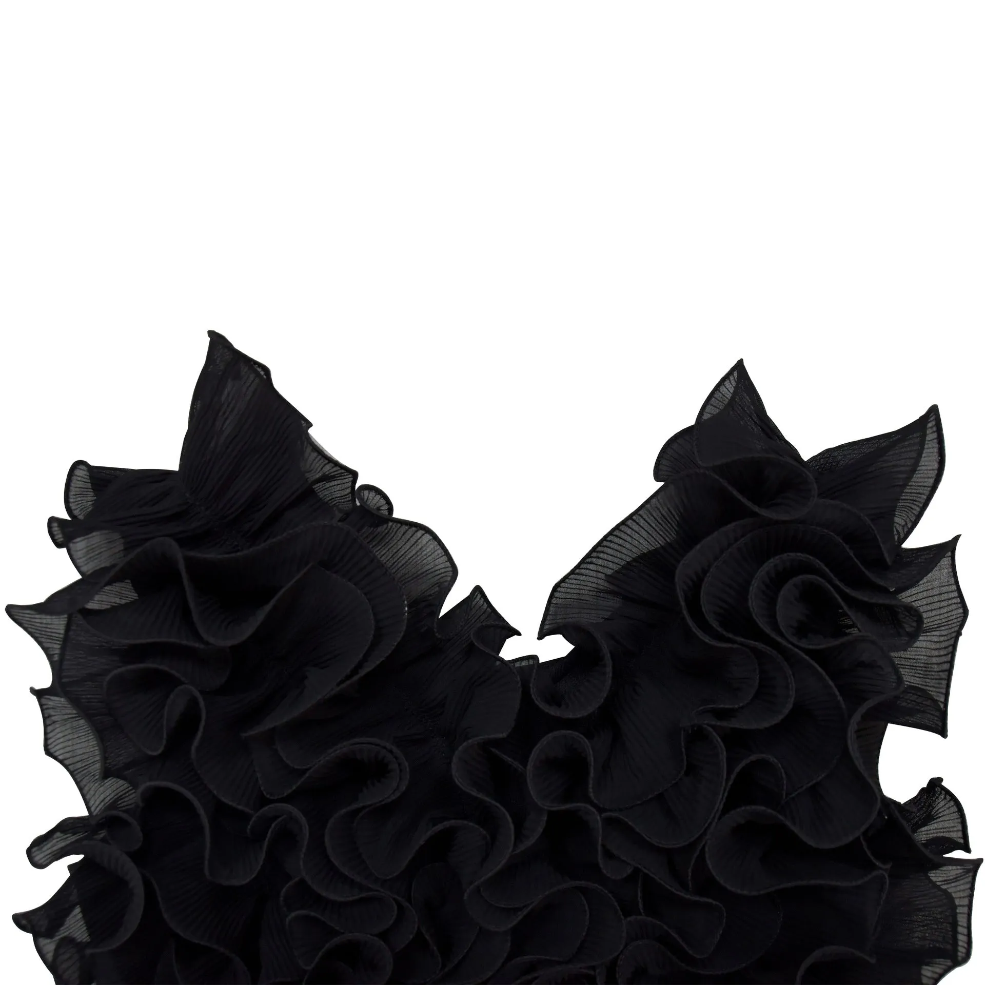 Women Ruffle Sleeveless Long Slit Formal Dress