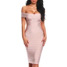 Women's Summer Off-Shoulder Sheath Sleeveless Dress
