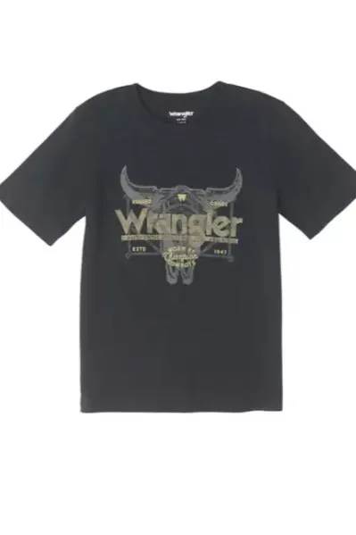 Wrangler Boy's Black Champion Cowboy Graphic Tee