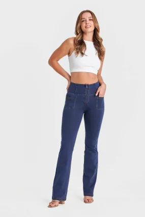 WRUP11HF250-J0Y Blauwe WR.UP® Flared Jeans met een Hoge Taille en Patch Pockets