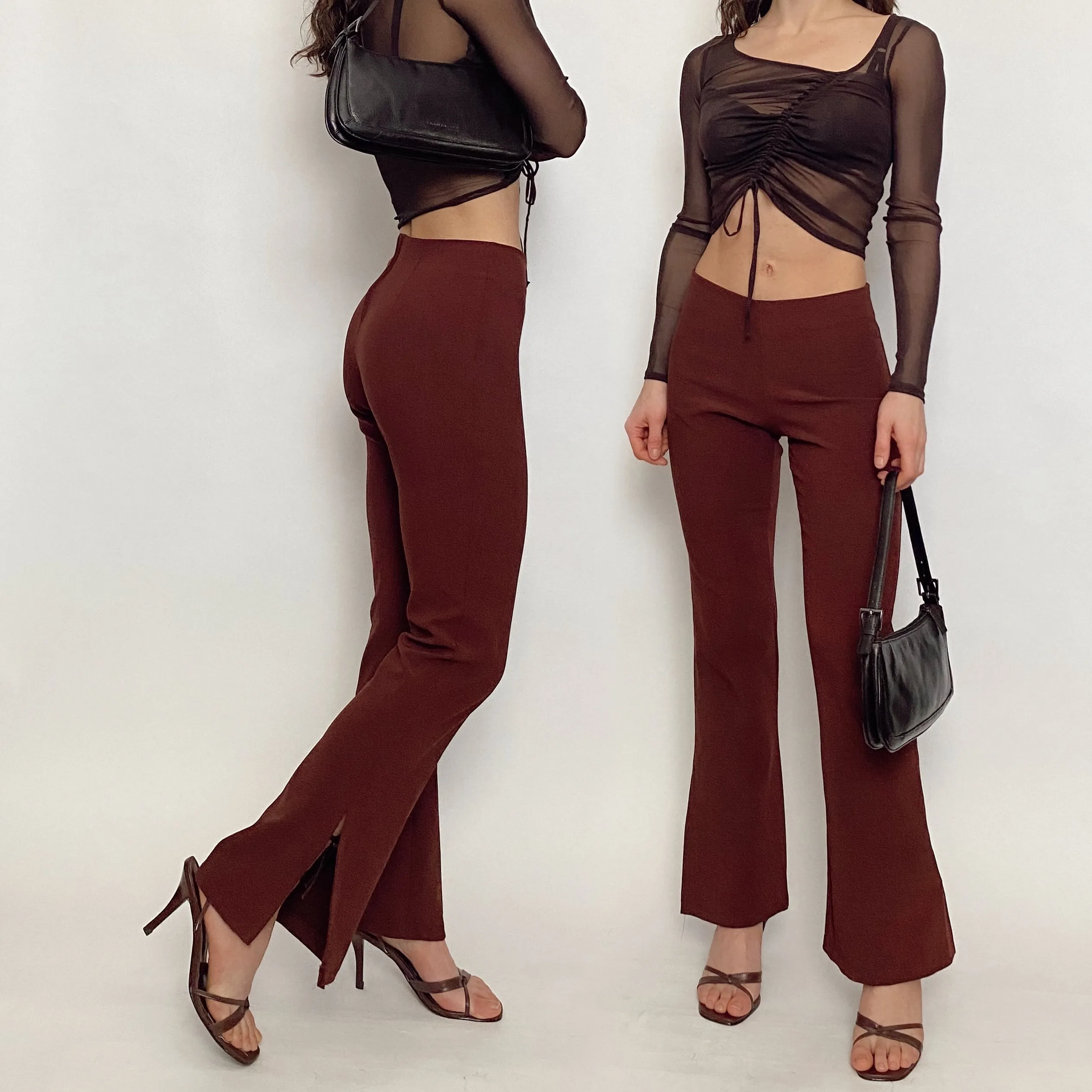 y2k split hem pants - extra small