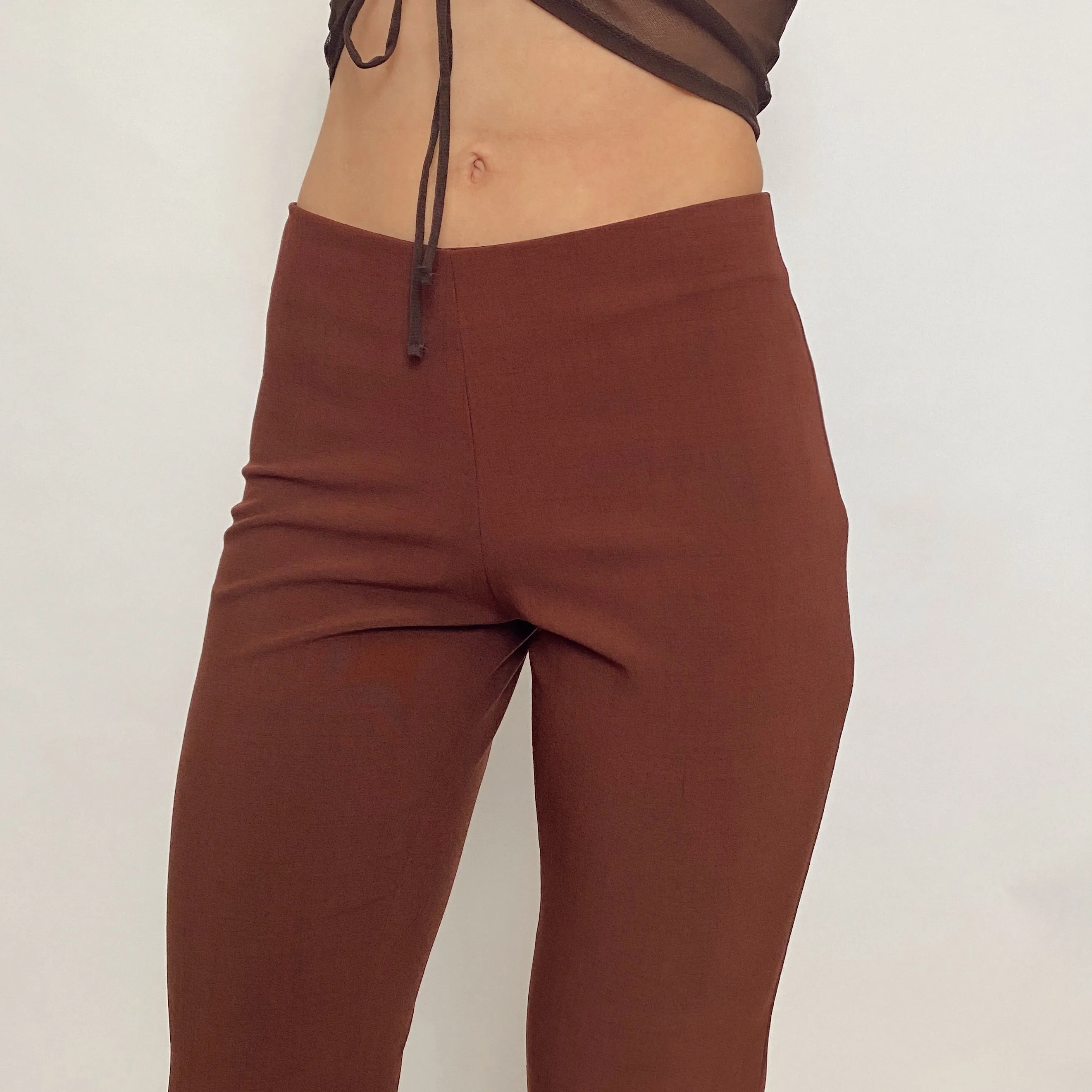y2k split hem pants - extra small